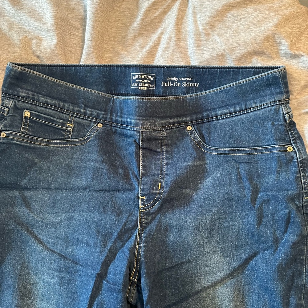 Signature by Levi Strauss Women's Shaping Pull-On Skinny Jeans - Dark Blue 16S